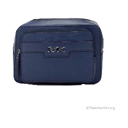 Michael Kors Cooper Small Navy Blue Smooth Leather Double Zip Belt Bag