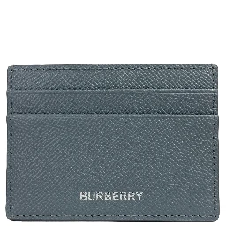 Burberry Sandon Business Small Grey Grained Leather Card Case Wallet