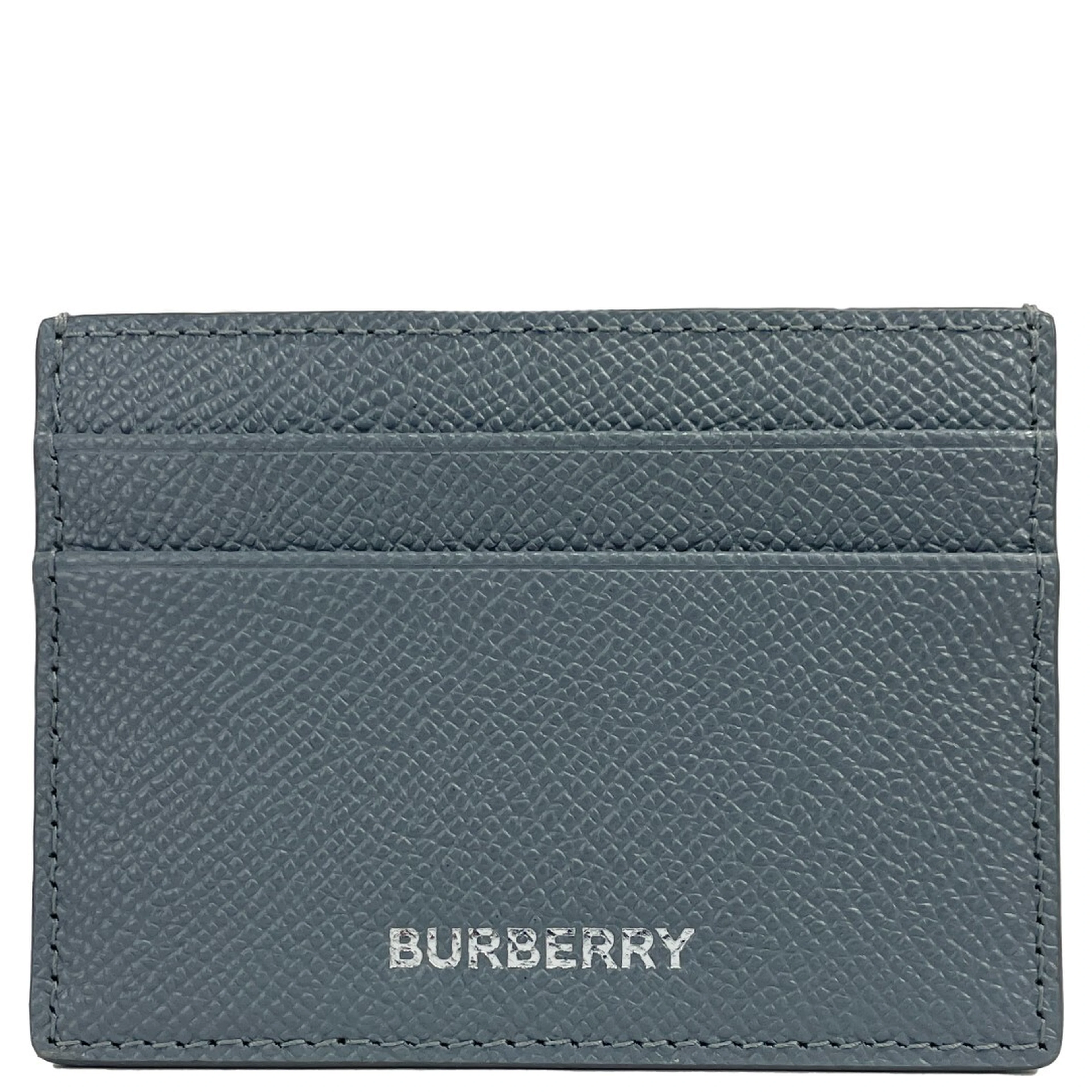Burberry Sandon Business Small Grey Grained Leather Card Case Wallet