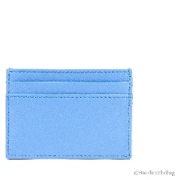 Versace Mini Medusa DV Blue Quilted Smooth Nappa Leather Card Case Wallet