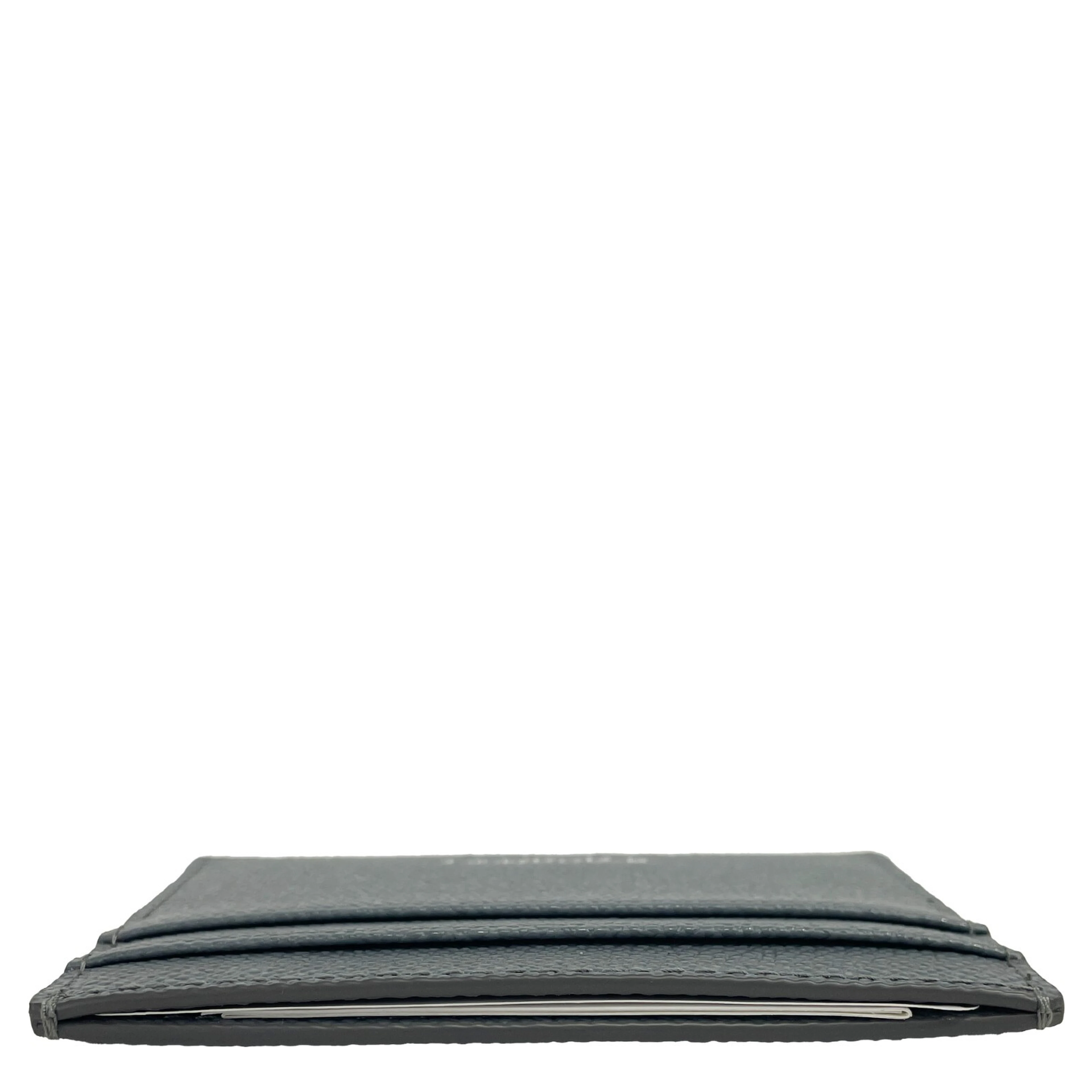 Burberry Sandon Business Small Grey Grained Leather Card Case Wallet
