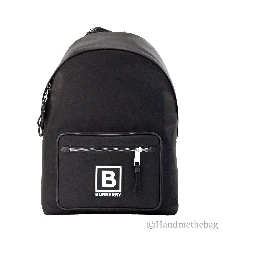 Burberry Abbeydale Branded Stamp Black Nylon Backpack Shoulder Bookbag