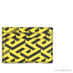 Versace La Greca Pineapple Multicolor Signature Coated Canvas Card Case Wallet