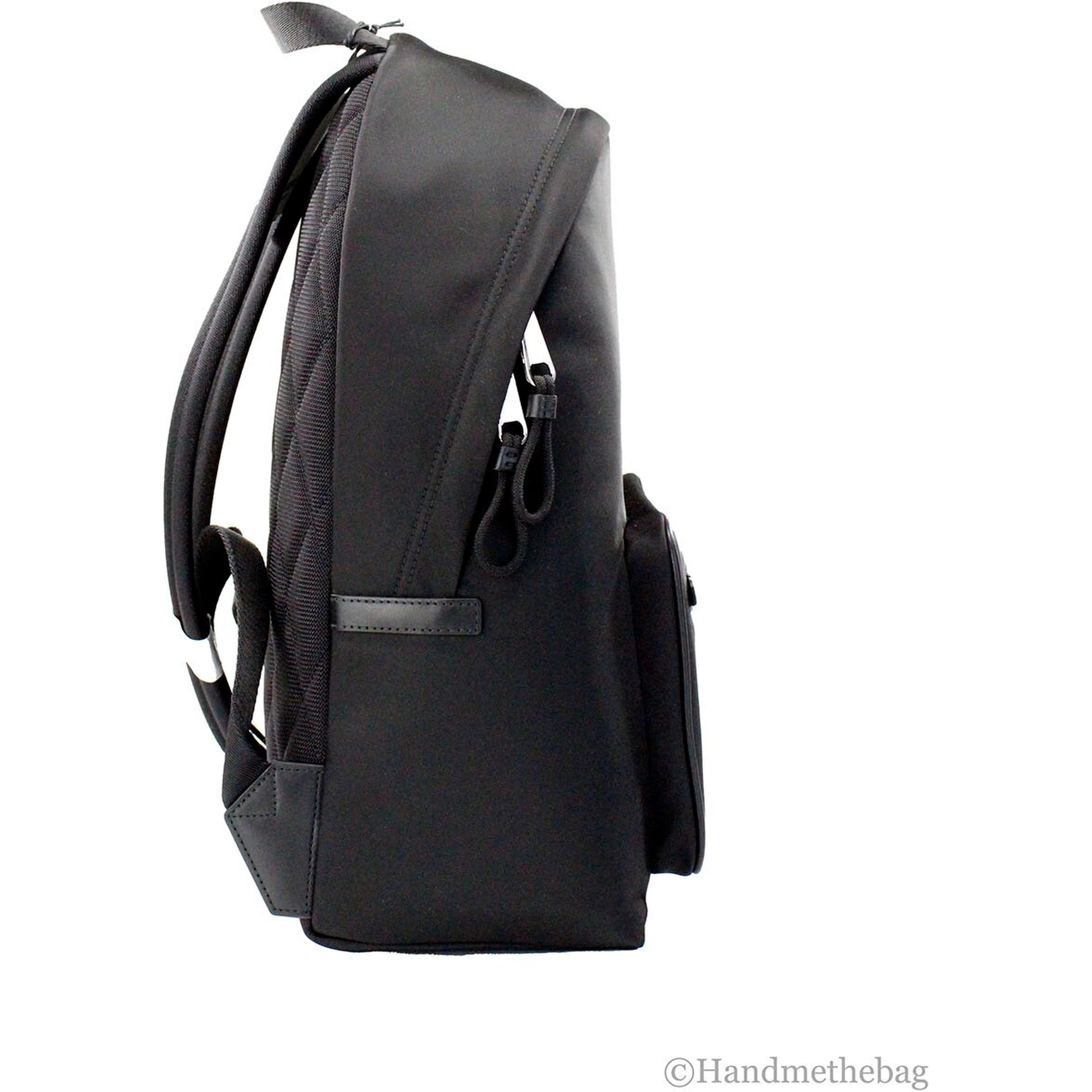 Burberry Abbeydale Branded Stamp Black Nylon Backpack Shoulder Bookbag
