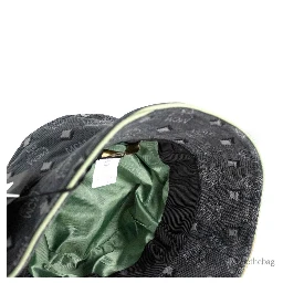 MCM Visetos Dark Grey Recycled Polyamide Cotton Blend Monogram Logo Bucket Hat