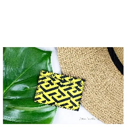 Versace La Greca Pineapple Multicolor Signature Coated Canvas Card Case Wallet