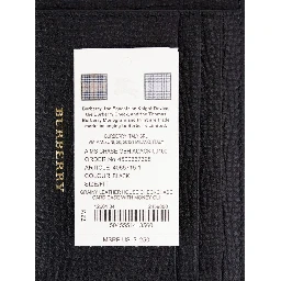 Burberry House Check Chase Black Grainy Leather Money Clip Card Case Wallet