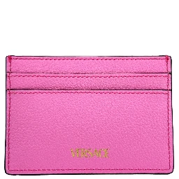 Versace Mini Medusa Pink Grainy Leather Slim Card Case Wallet