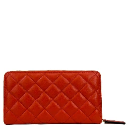 Versace Quilted Leather Continental Clutch Zip Wallet