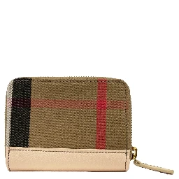 Burberry MN Zip Around Check Coin Wallet