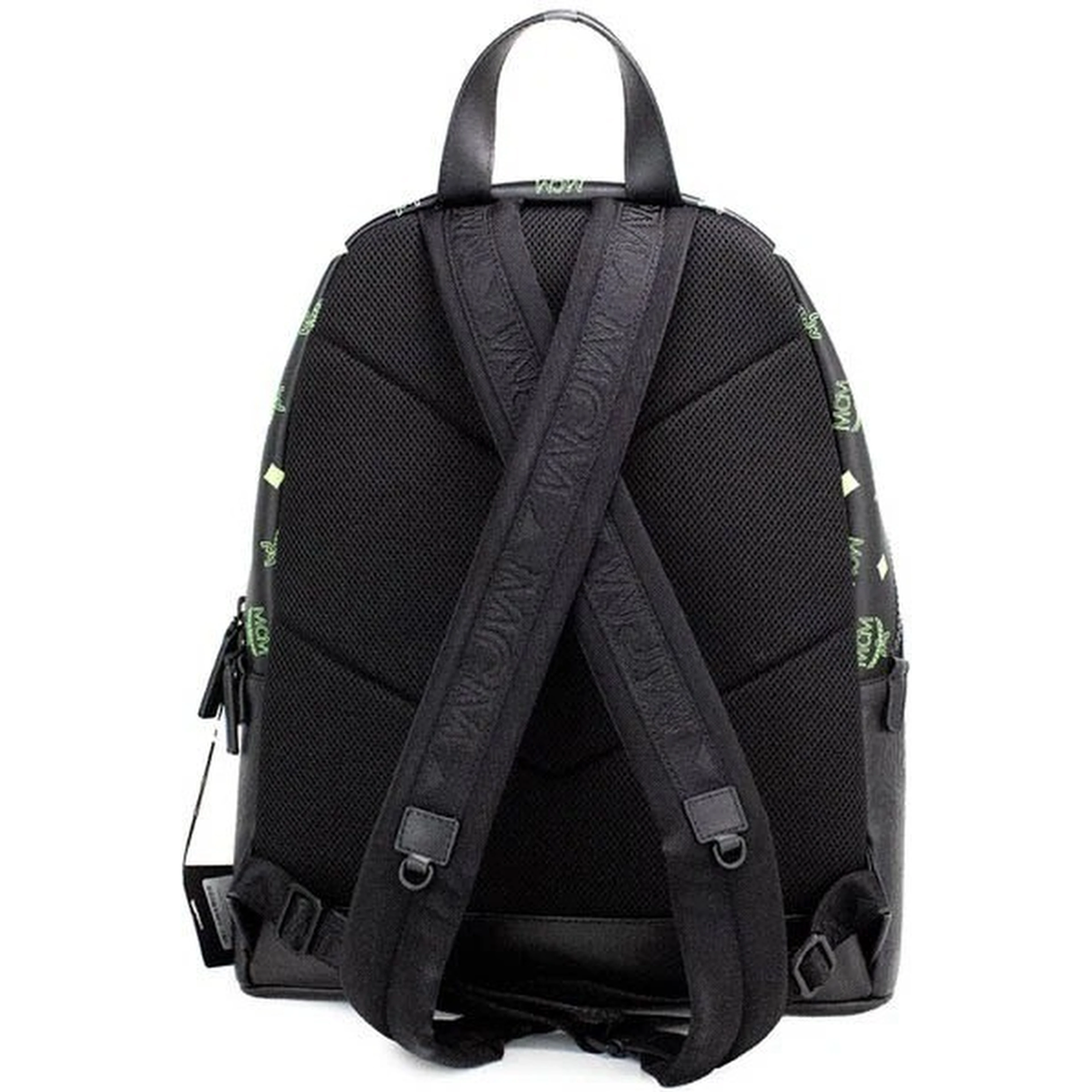 MCM Color Splash Visetos Green Purple Medium Mixed Leather Backpack Bookbag