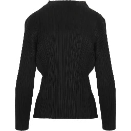 Black Polyester Long Sleeve T-Shirt