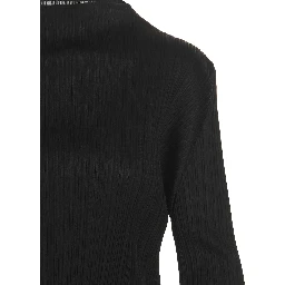 Black Polyester Long Sleeve T-Shirt