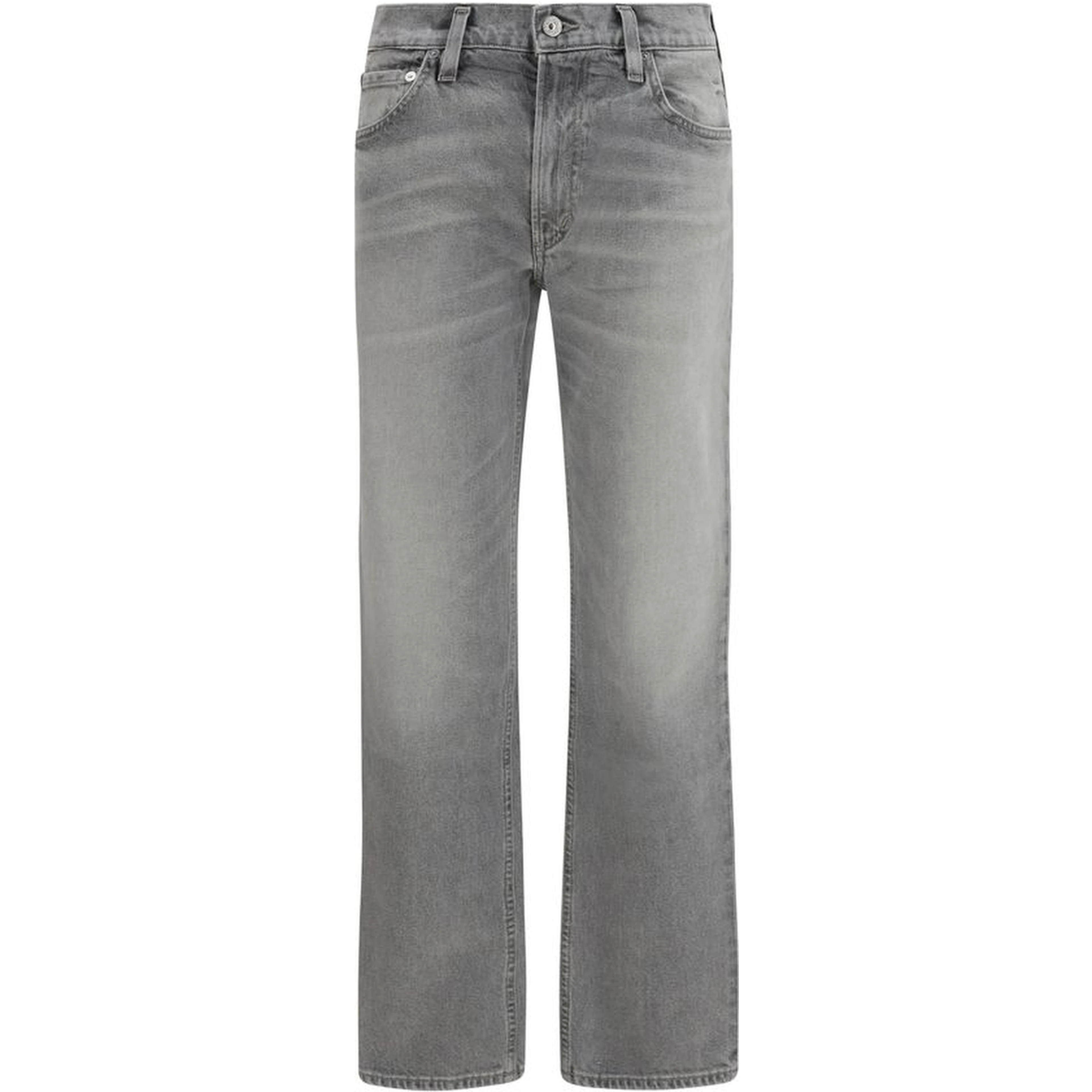 Gray Cotton Slim Fit Jeans
