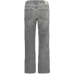 Gray Cotton Slim Fit Jeans