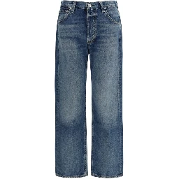 Blue Organic Cotton Straight-Leg Jeans
