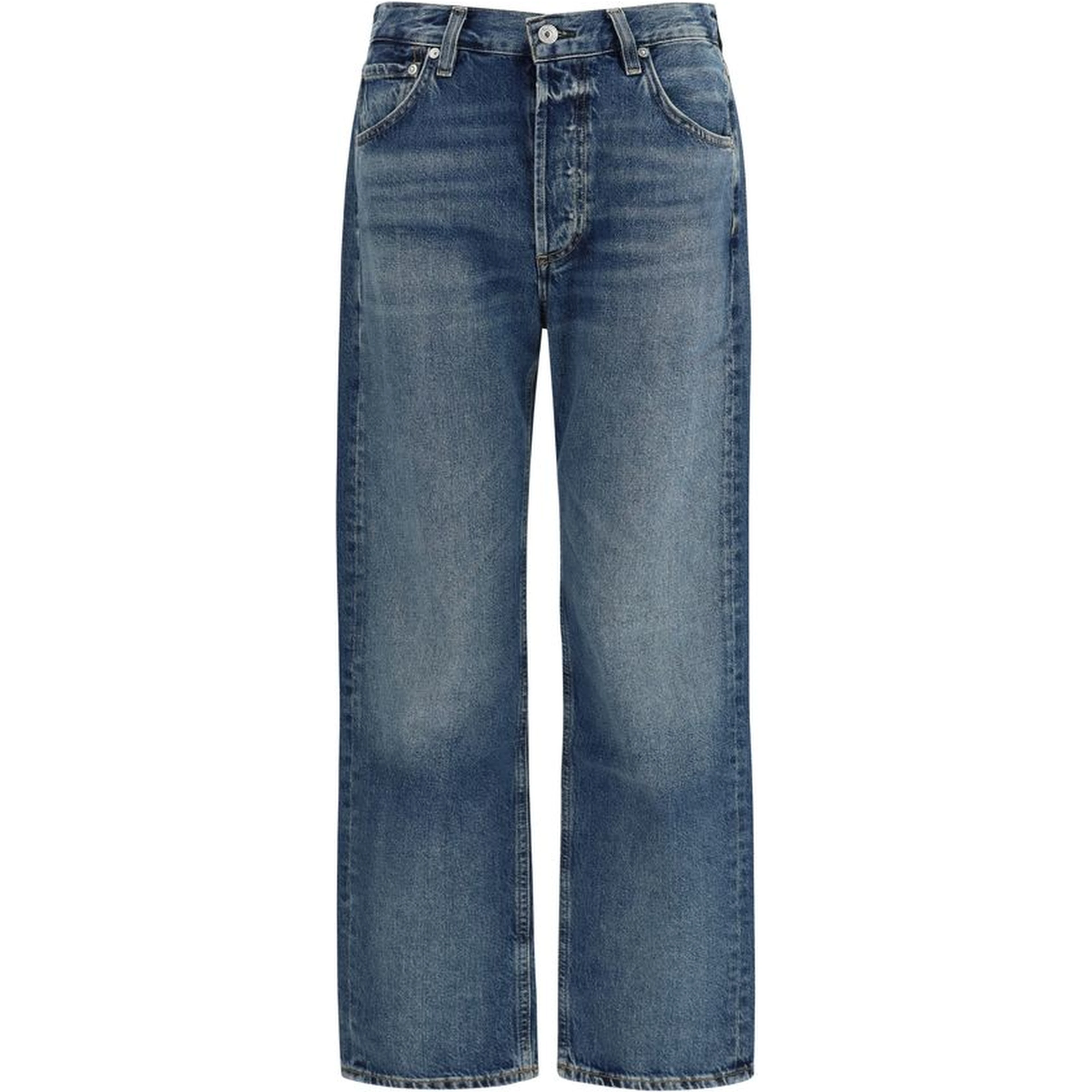 Blue Organic Cotton Straight-Leg Jeans