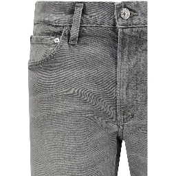 Gray Cotton Slim Fit Jeans