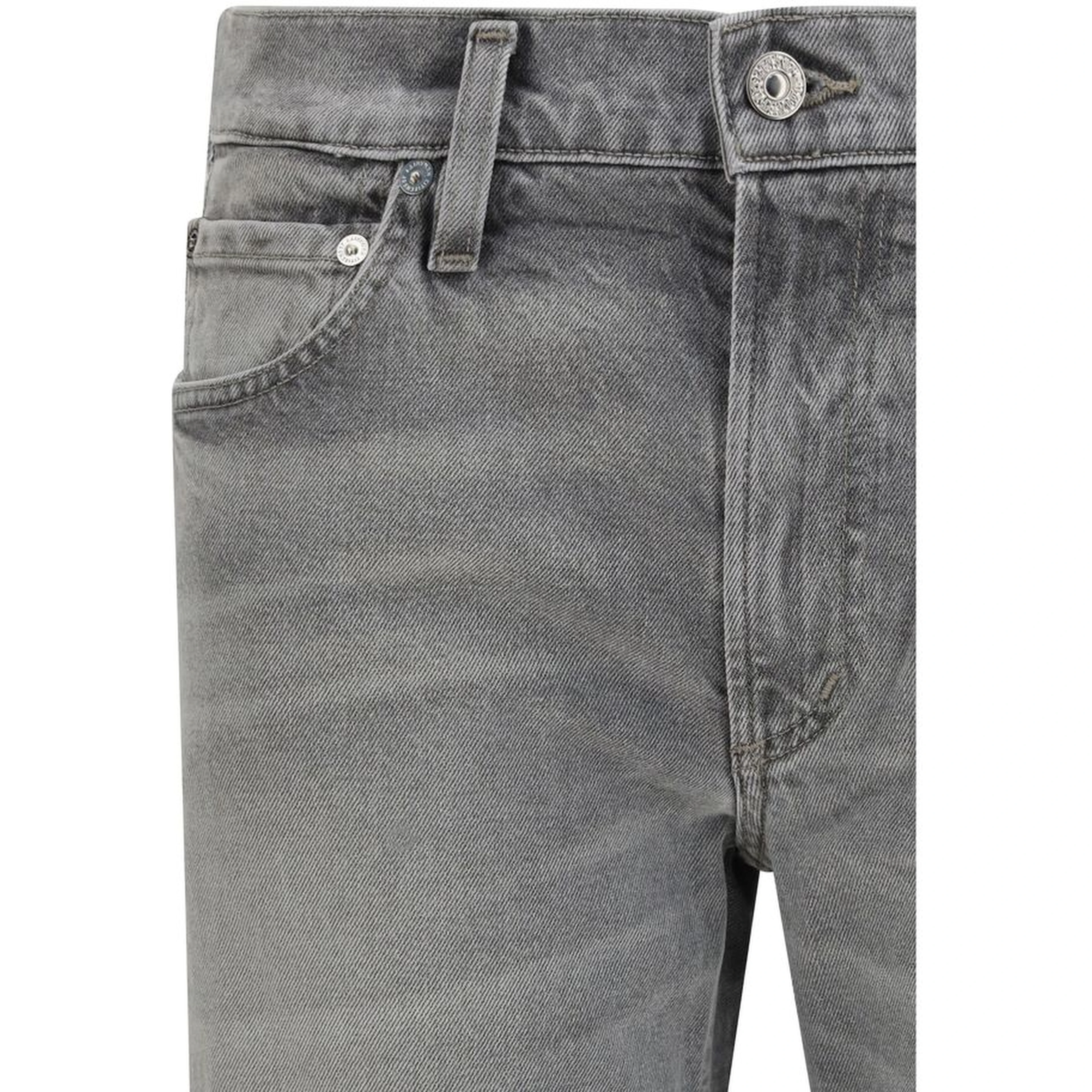 Gray Cotton Slim Fit Jeans