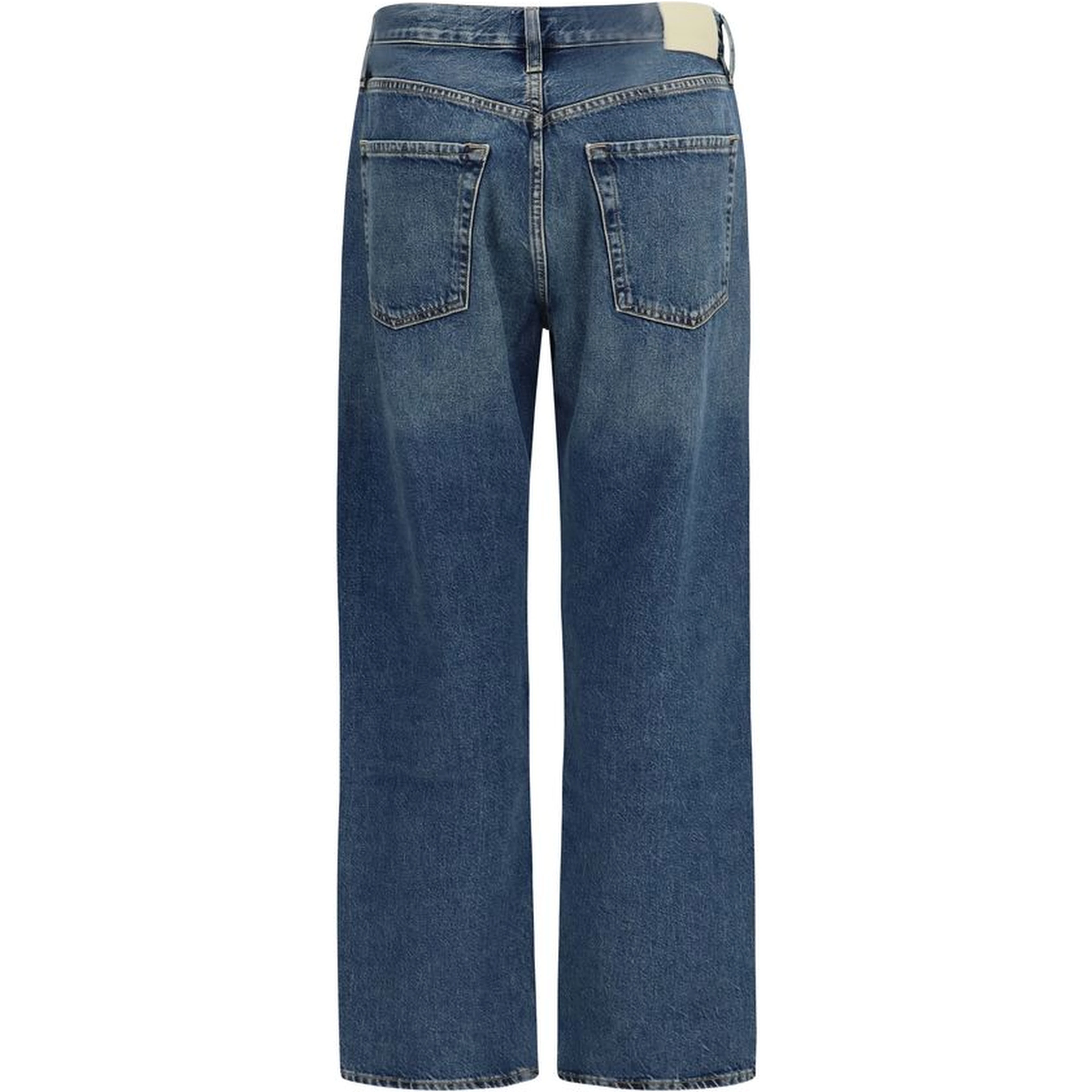 Blue Organic Cotton Straight-Leg Jeans