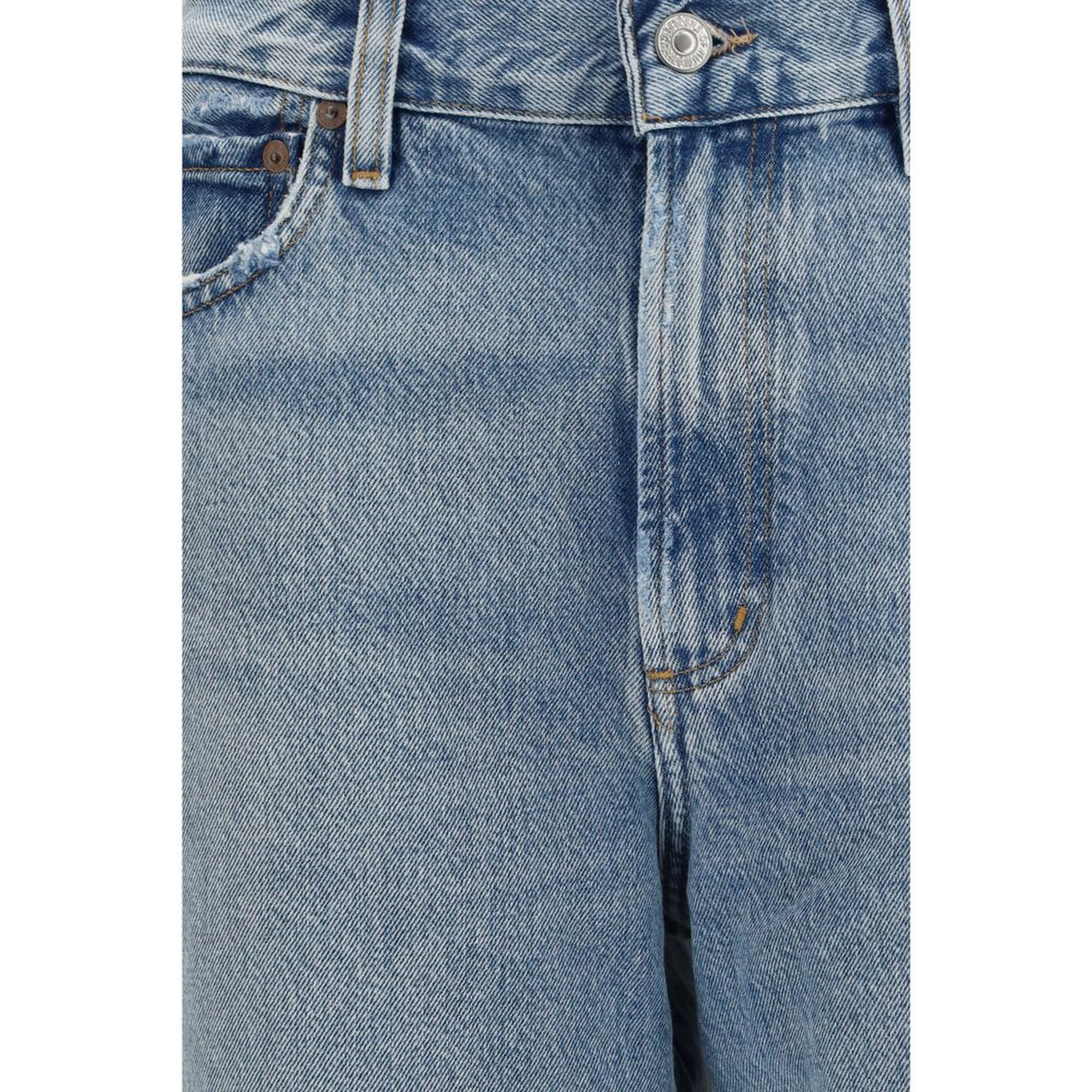Blue Organic Cotton Straight-Leg Jeans