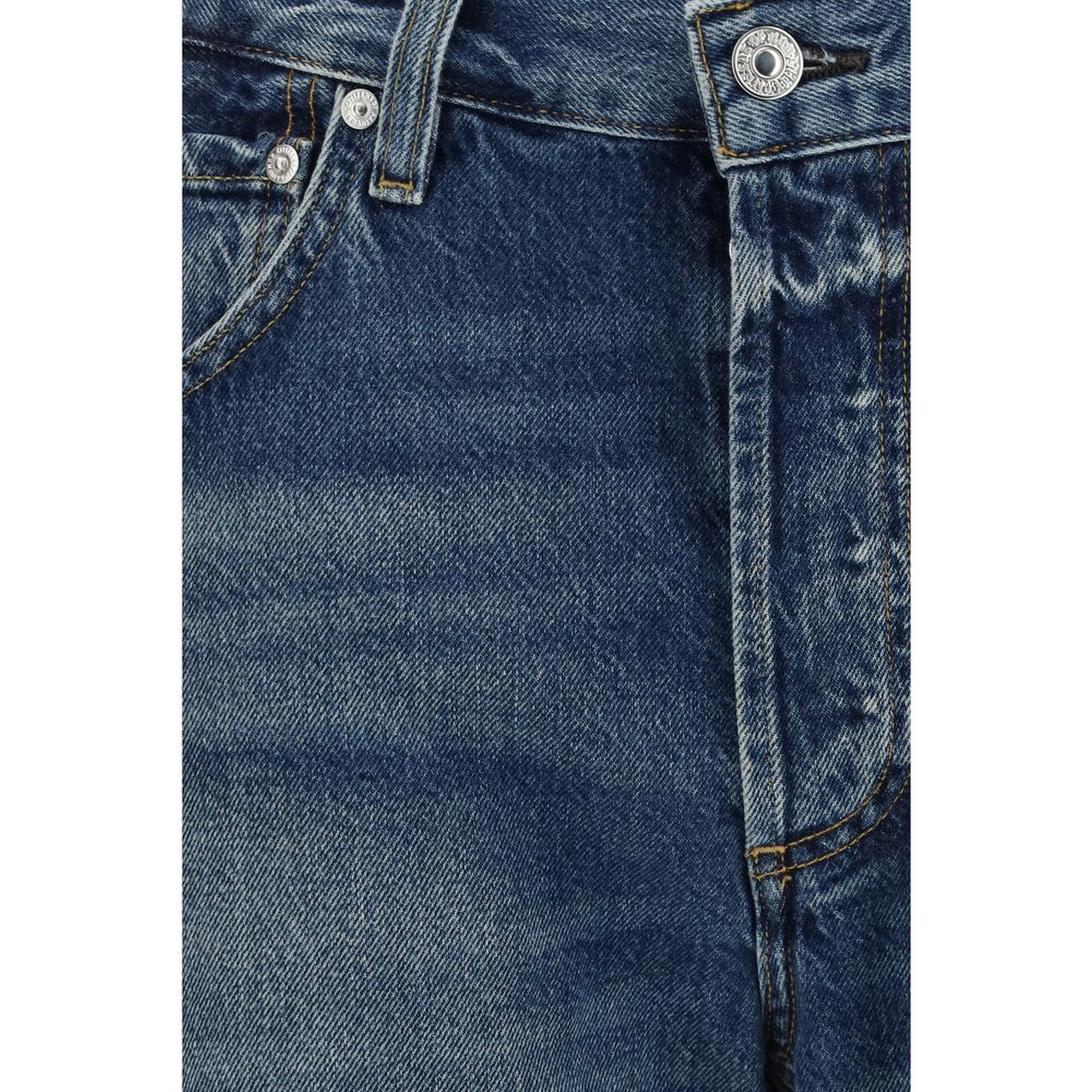 Blue Organic Cotton Straight-Leg Jeans