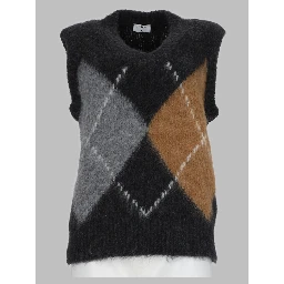 Gilet a Quadri in Alpaca