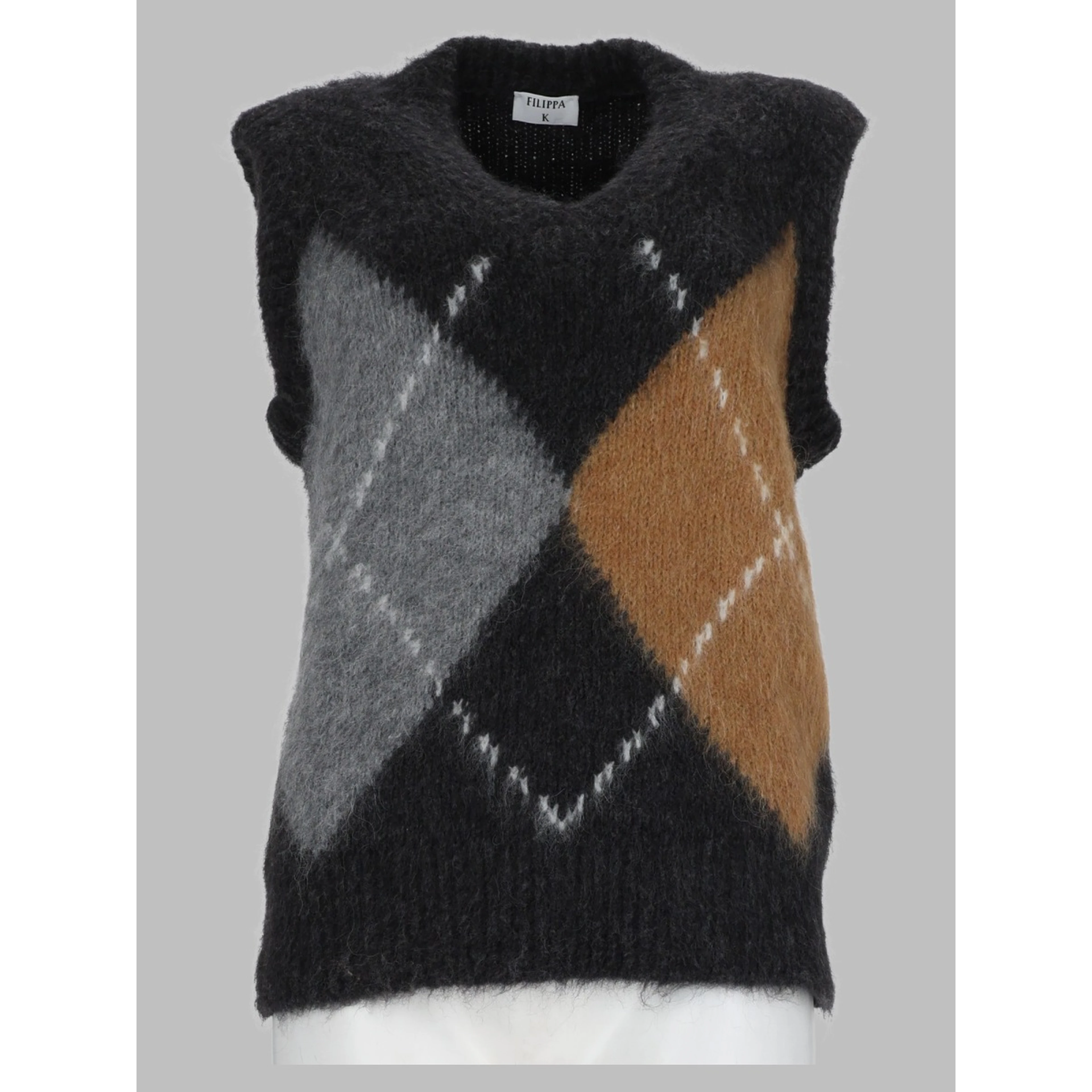 Gilet a Quadri in Alpaca