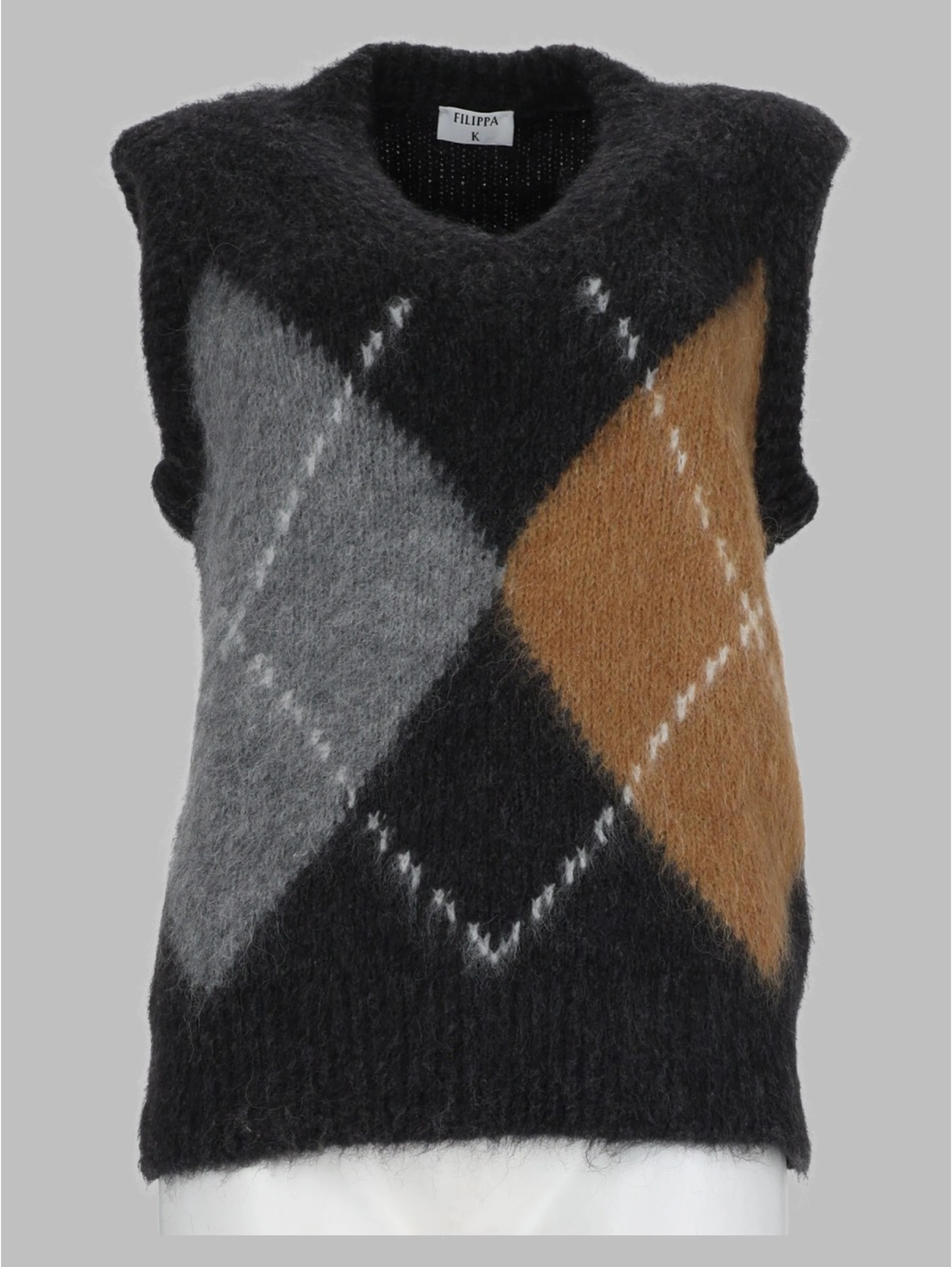Gilet a Quadri in Alpaca