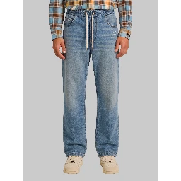 Wide-leg jeans with drawstring