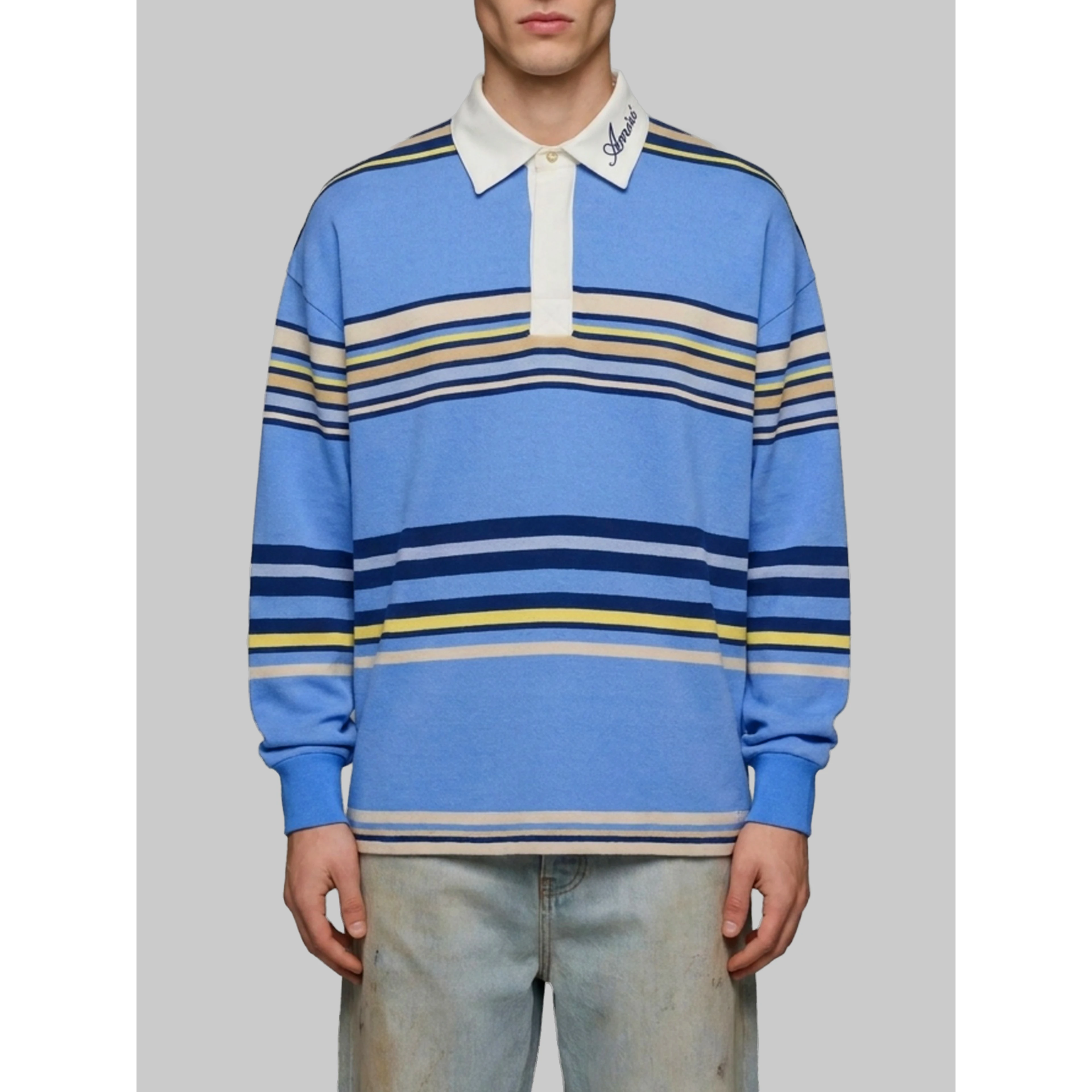 Striped Oversized long-sleeve polo