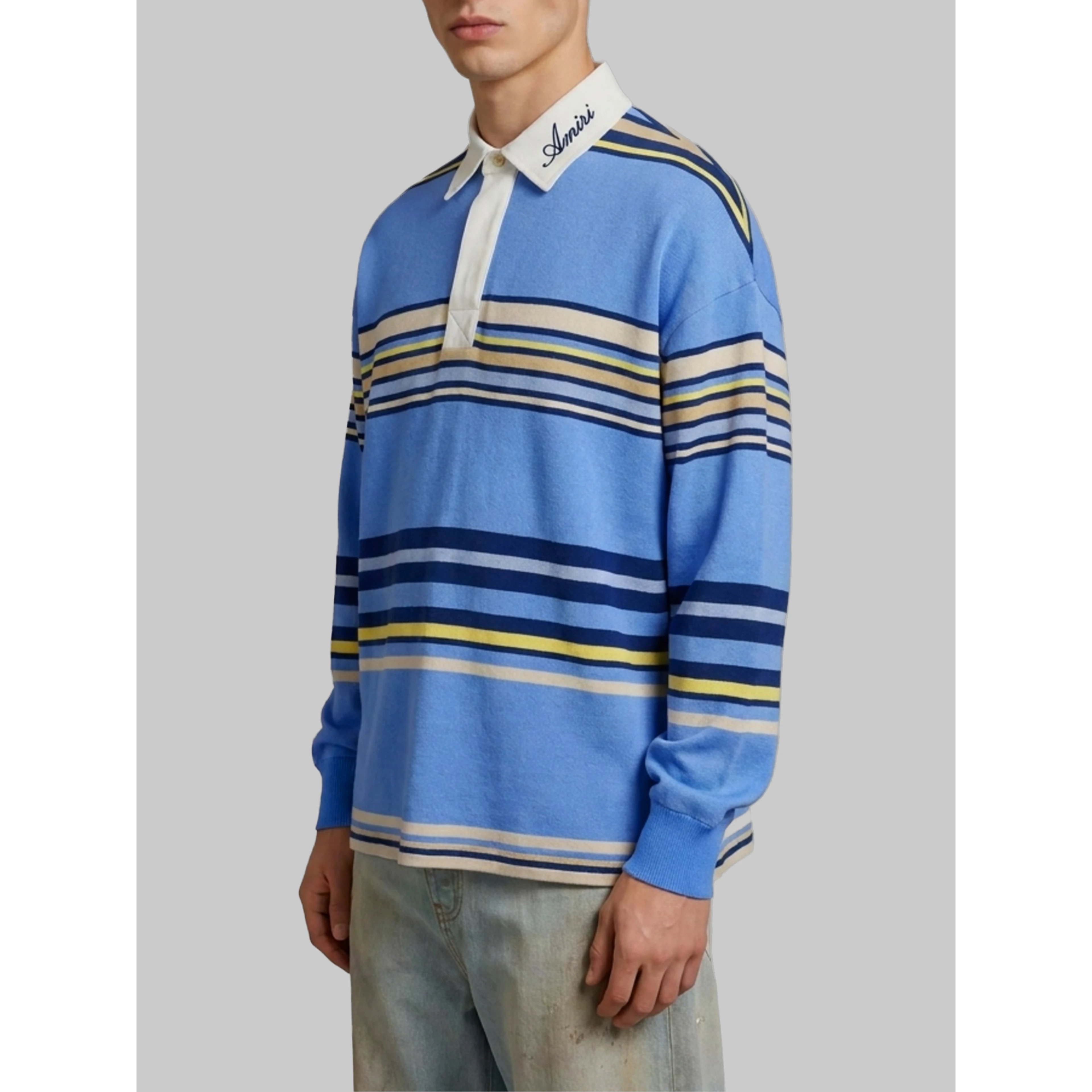 Striped Oversized long-sleeve polo