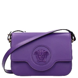 Purple Leather Crossbody Bag