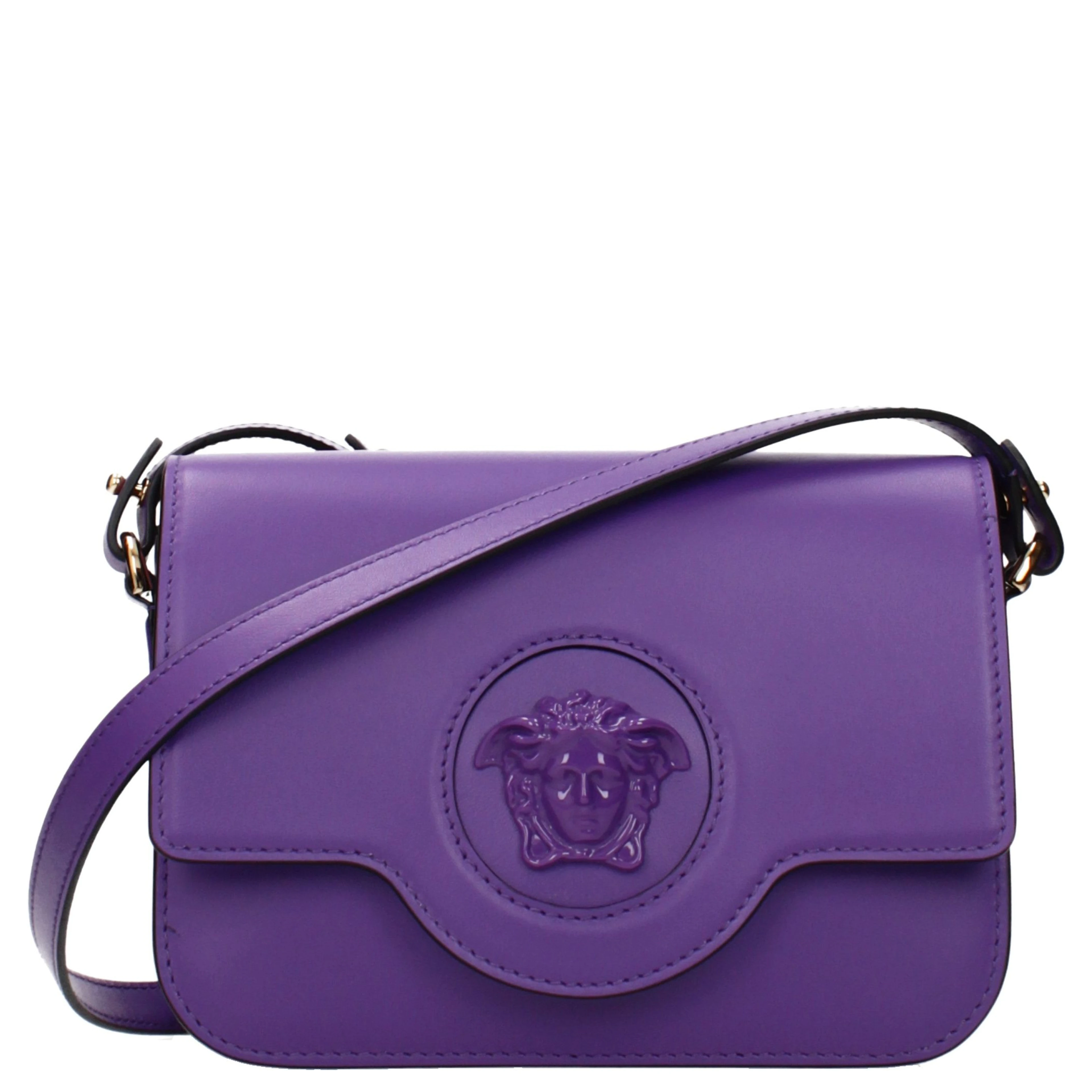 Purple Leather Crossbody Bag