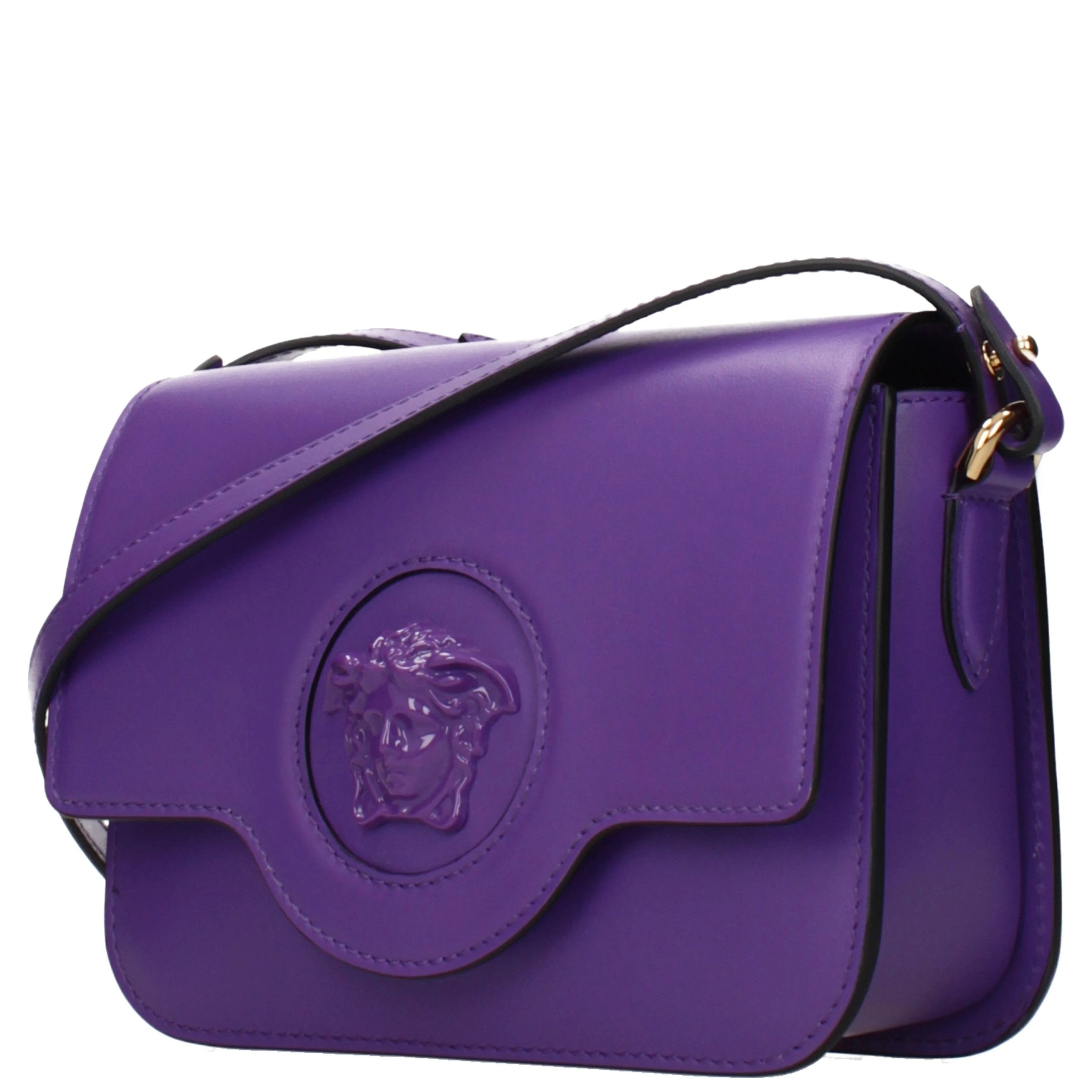 Purple Leather Crossbody Bag
