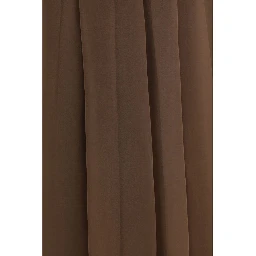Brown Silk Midi Skirt