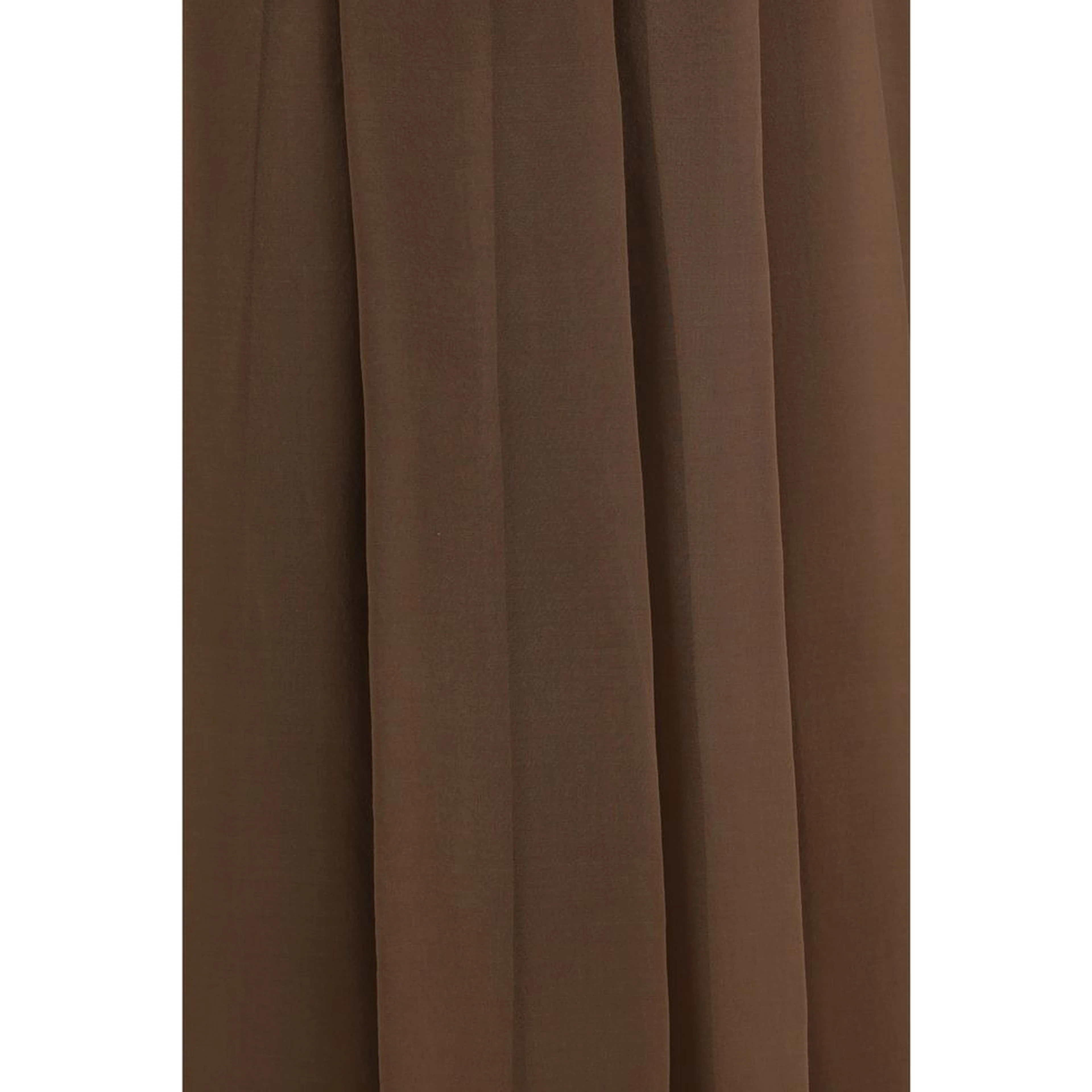 Brown Silk Midi Skirt