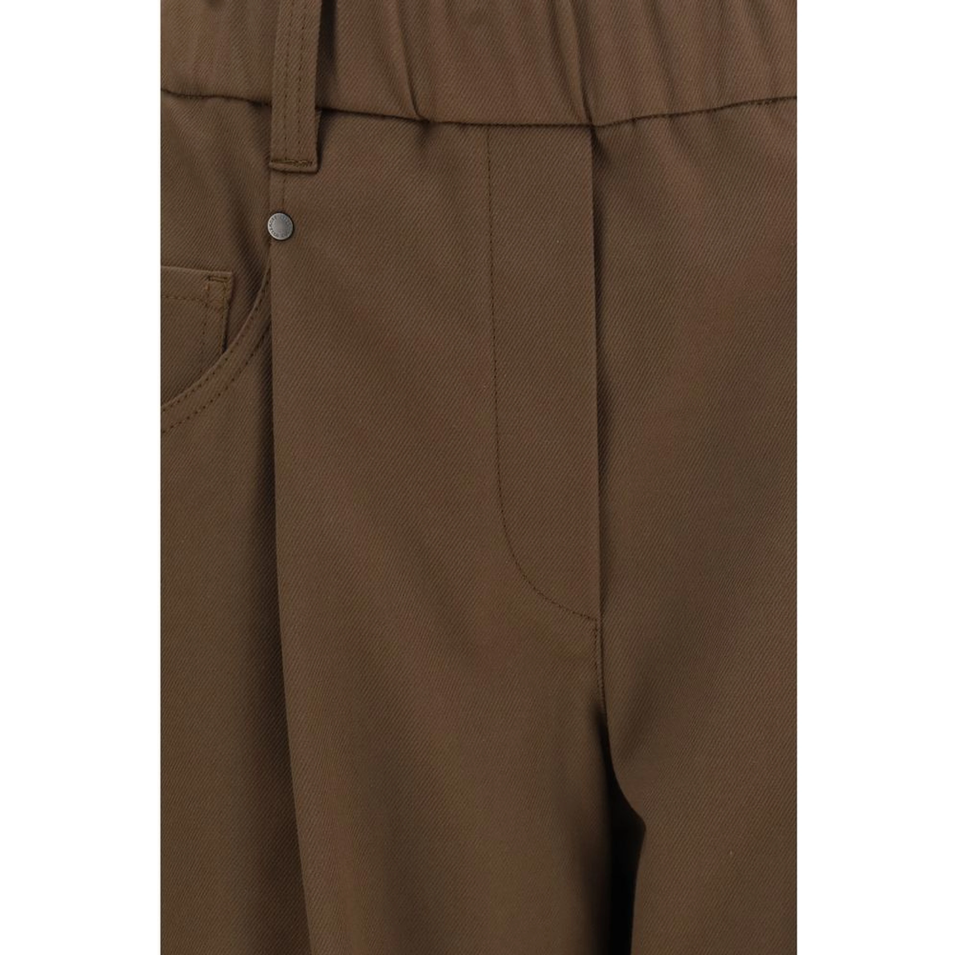 Brown Cotton Casual Pants