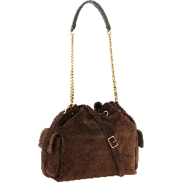 Brown Calfskin Shoulder Bag
