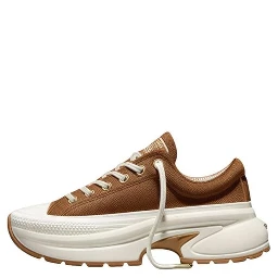 Beige Leather Platform Sneakers