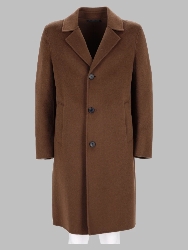 Cappotto Monopetto In Lana
