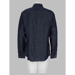 Camicia Slim Fit In Denim Di Cotone e Cashmere