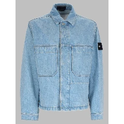 Giacca In Denim Con Patch Logo
