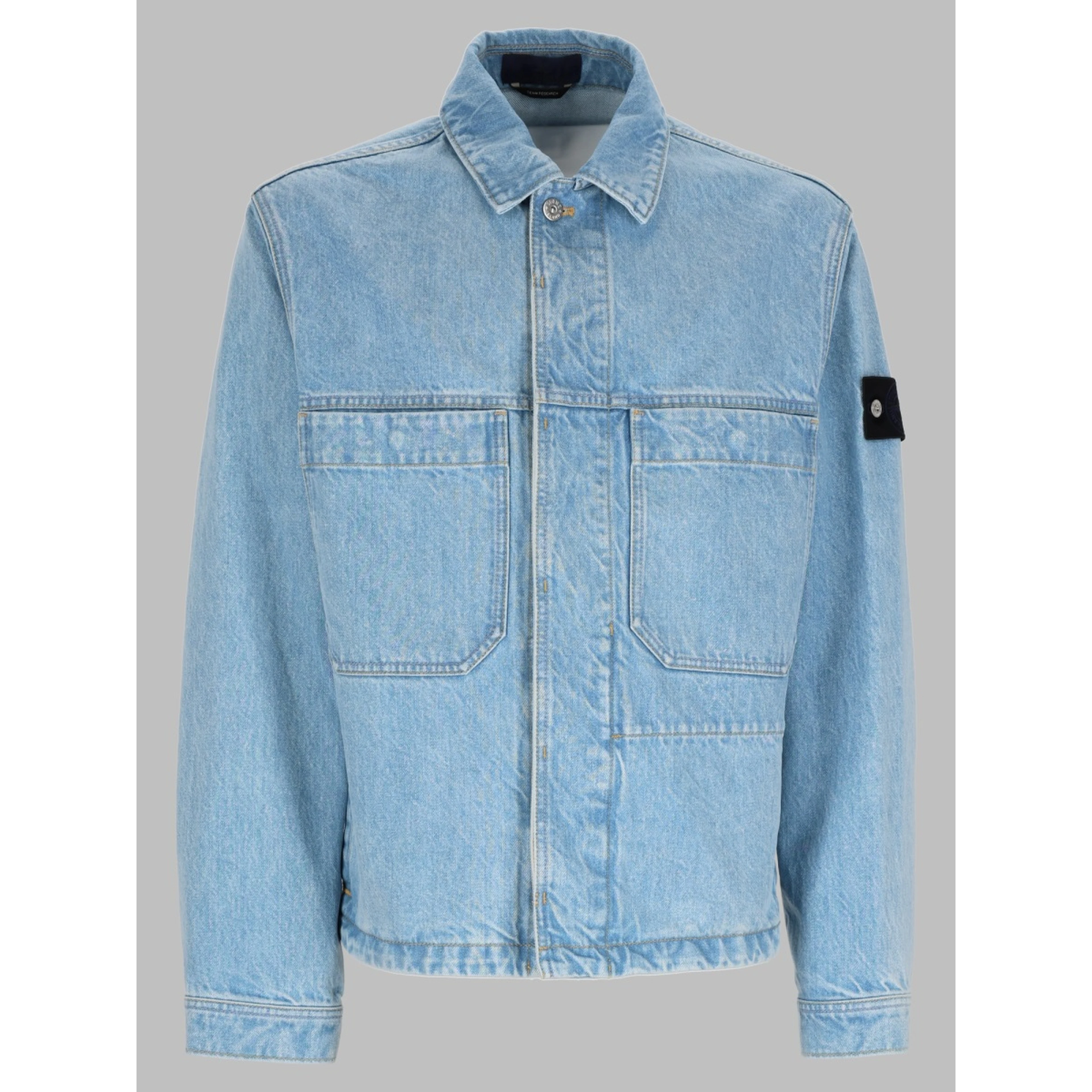 Giacca In Denim Con Patch Logo