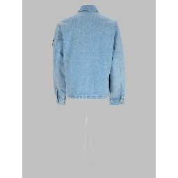 Giacca In Denim Con Patch Logo