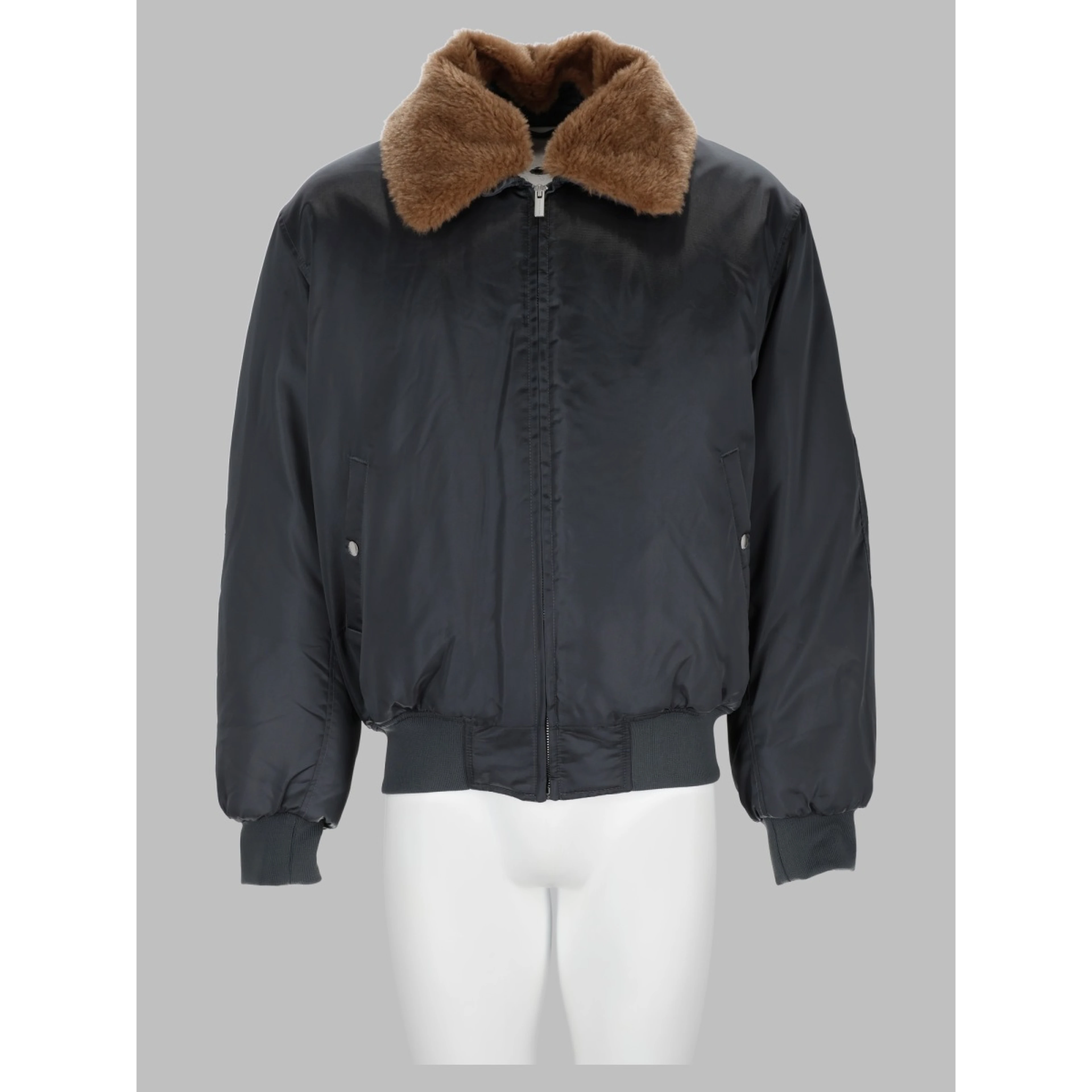 Bomber In Nylon Con Colletto In Faux Fur