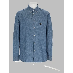 Camicia In Cotone Con Patch Logo