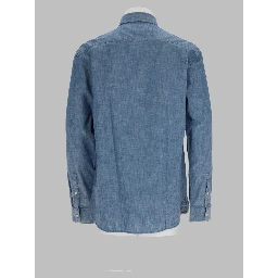 Camicia In Cotone Con Patch Logo