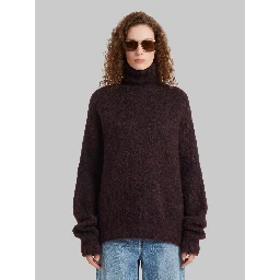 Iria fuzzy-effect turtleneck sweater in brown