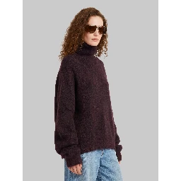 Iria fuzzy-effect turtleneck sweater in brown